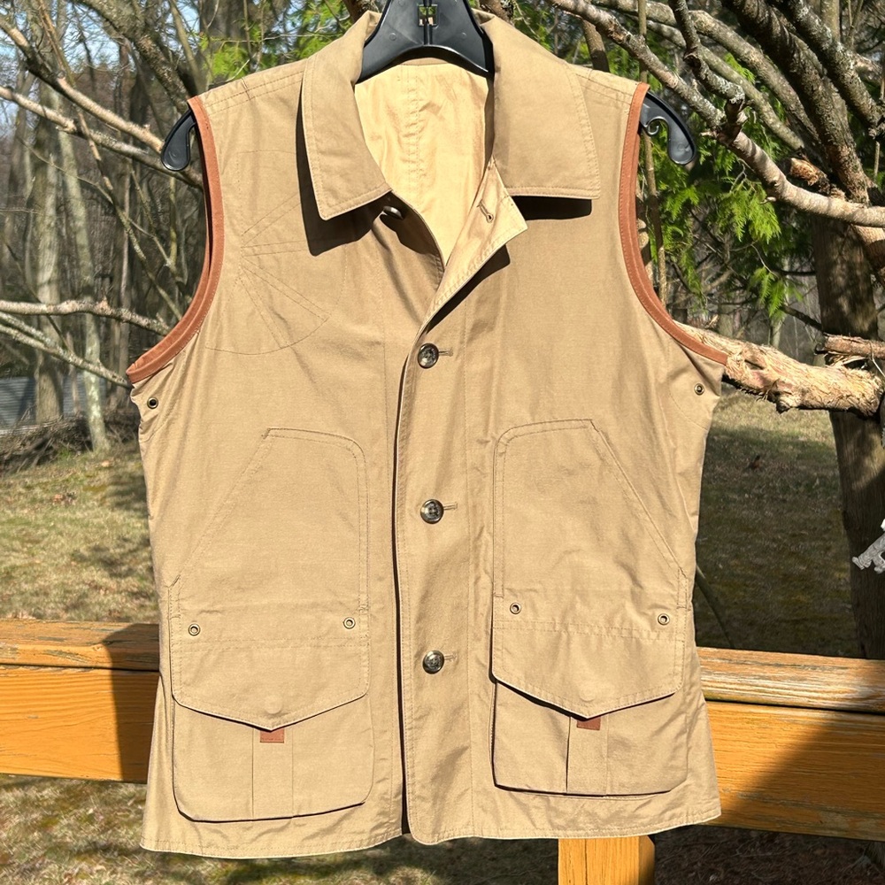 Lauren by Ralph Lauren  Reversible Khaki Peplum Vest,New With Out Tags, Size M